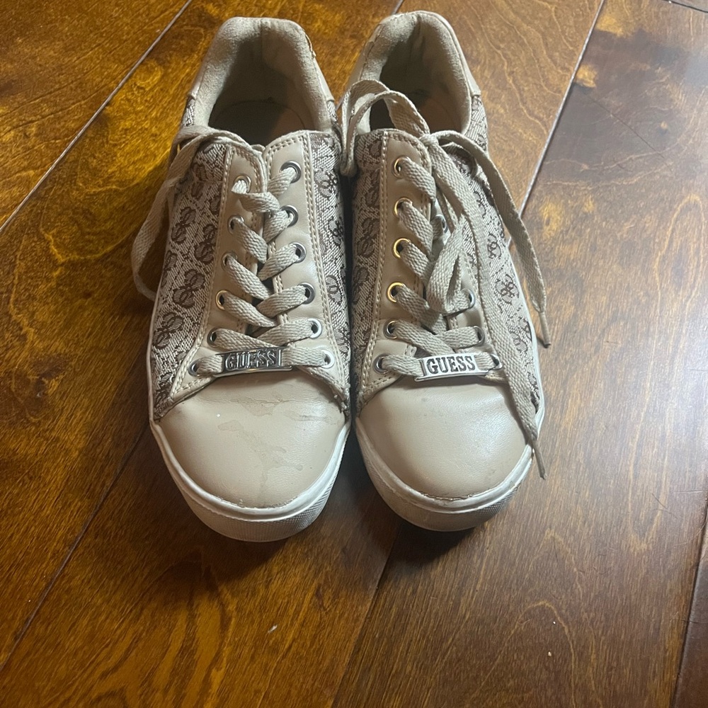 Guess Taupe Textured Sneakers